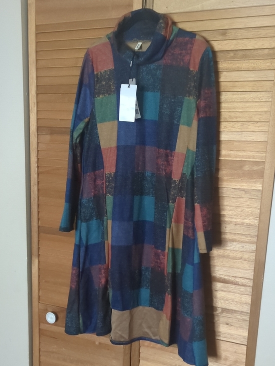 Vivid Linen Dresses & Skirts - Vivid Linen Multicolor Patchwork Tunic Dress NWT